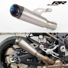 Slip On Per BMW S1000RR 2019 2020 Sistema completo Moto GP Fuga di scarico Modifica Tubo di collegamento centrale Silenziatore in lega di titanio e carbonio2537