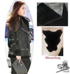 Women's Leather Woman .winter Sheep Shearling.fashion Genuine Jacket.fashion Sheepskin Wool Coat Thick Warm Fur Jacket