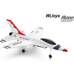 Aircraft Modle Parkten WLtoys A200 F 16B 3CH RC Plane 2 4G Remote Control Fixed Wing Stunt Rc Airplane Landing Glider Toys For Boys Gift 230719