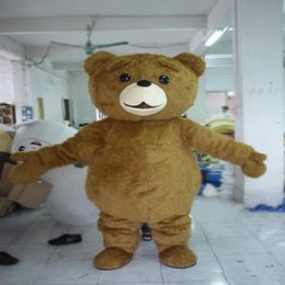 2018 Factory Mascot Adult size Cartoon long plush ted brown bear Mascot Costume mascot halloween costume christmas Crazy 259C