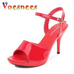 Sandals Voesnees Women's Sandas Fashion Sexy Heels Platform 2021 New Colorful Sandals Thin Red Sexy High Heels Fish Toe Female Shoes L230720