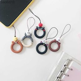 1PCs Cute Cartoon Phone Strap Silicone Pendant Mobile Phone Straps Lanyard Finger Ring Strap Key Ring Mobile Phone Accessories L230619