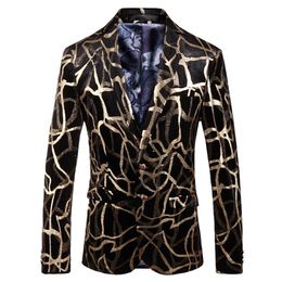 Brand Men Floral Blazer Wedding Party Colourful Plaid Gold Black Sequins Design DJ Singer Suit Jacket Fashion Outfit2104