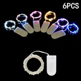 Strings 1-5M LED Copper Wire String Lamp 6PCS Fairy Light CR2032 Battery Powered Christmas Wedding Xmas Garland Party Garden Decor