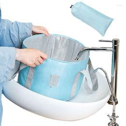 Bath Accessory Set Collapsible Foot Soaking Basin Bucket Portable Travel Folding Washing Bag Soak Tub Film