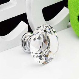 Pull Whole 20 pcs Lot 30mm Diamond Shape six Colours Crystal Glass Cabinet Cupboard Drawer Knob Factory expert design Qua260A