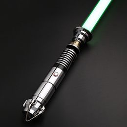 LED Light Sticks RGB Metal Lightsaber Duelling Smooth Swing Laser Sword Sabre De Luz 12 Colour Changing 5 Sounds FOC Rave Weapon Flashing Toy 230719