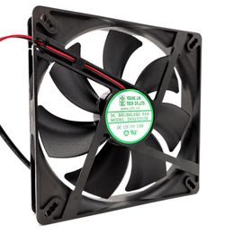 DFS132512H DFB13512H silent 135 chassis cooling fan DC 12V 3W 0 25A 2600RPM 13525 135 135 25mm 2 wires Dual Ball230Z