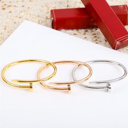 nail series gold bangle Au 750 18 K never fade 16 17 18 size with box official replica top quality luxury brand jewelry premium gi227c