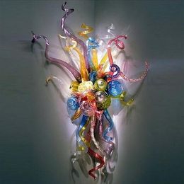 Multi Coloured Hand Blown Lamps Sconce Home Decorative Lights Dining Room Wall Lamp232e