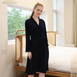 Women's Sleepwear Spring And Summer Pyjamas Style Velvet Ladies Autumn Long Nightgown El Bathrobe