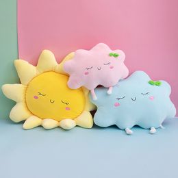 Plush Pillows Cushions Cute Sun Cloud Plush Pillow Stuffed Soft Creative Plush Sun Cloud Toy Car Pillow Home Decor Kids Toys 230720