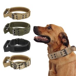 Dog Collars Leashes Military tactics Dog Collar Medium Large Dog Collar German Shepard Collar for Walking Training Double Collar Control Handle 230719