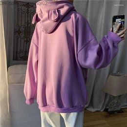 Men's Hoodies Sweatshirts Men's Hoodies Fashion Hoodie Men Lovers Bear Autumn/Winter Plus Fleece Thick Design Sense Niche Trends Wild Loose Jacket Z230720