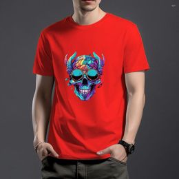 Men's T Shirts WSFEC S-4XL Shirt For Men Clothing Casual Sport Short Sleeve Cotton Breathable Top Fashion Print Skull Pattern Graphic Tshirt