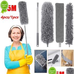 Dusters Microfiber Duster Extendable Cleaner Brush Telescopic Catcher Mites Gap Dust Removal Home Cleaning Tools 1.4/2.5M Drop Deliv Dh4Ea