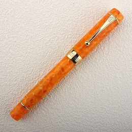 Gift Fountain Pens Jinhao 100 Orange Fountain Pen Fine 0.5mm Nib EF Beautiful Marble Orange Pattern Ink Pen Writing Gift for Office Business 230720