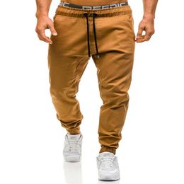 Fashion-Men Joggers 2019 New Casual Pants Men Brand Clothing High Quality Spring Long Khaki Pants Elastic Male Trousers Mens Jogge323M