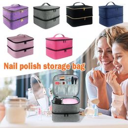 Storage Bags Portable Nail Polish Bag Essential Oil Case Layer Double Large Cosmetic Desig Organizer Han Z5L7