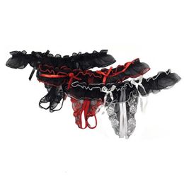 Women's Transparent Open Crotch Lace Thong Panty Sexy Lingerie Pack of 33187