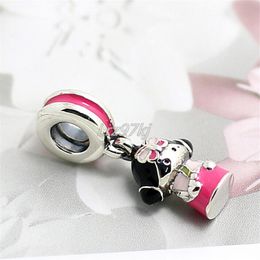 2015 New 925 Sterling Silver Korean Doll Dangle Charm Bead with Enamel Fits European Pandora Jewellery Bracelets Necklaces & Pendant333K