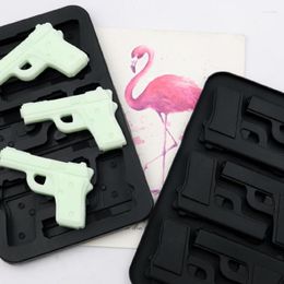 Baking Moulds 6 Holes Pistol Gun Shape Soap 3D Cake Silicone Mold Cupcake Jelly Candy Chocolate Decoration Tool