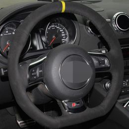 DIY Hand-stitched Black Soft Suede Car Steering Wheel Cover for Audi A3 S3 8P Sportback 2008-2012 R8 TT TTS 8J 2006-20142860