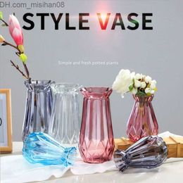 Vases Geometric Flower Glass Vases Origami Arranging Green Plants Hydroponic Device Nordic Vase Decoration Z230720