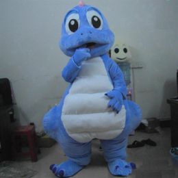 2021 High quality Lovly Blue Dragon Dinosaur Mascot Costume Carnival Festival Party Dress Outfit for Adult283n