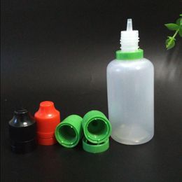 Tamper Childproof Caps 50ml Empty Bottles PE Plastic Dropper Bottles with Long Thin Tips 50ml E Liquid Needle Bottle For E Juice Bkgba