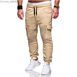 Men's Pants Mens Pants Harem Joggers Sweat Elastic String Cuff Drop Crotch Biker Trousers For Men 5 Color S-3XL Size Z230720