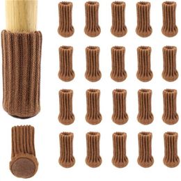 24PCS Lot Knitted Chair Leg Socks Furniture Table Feet Covers Floor Protectors Moving Noise Reduction Pads258n