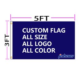 JOHNIN 3x5 Fts Custom Logo Flag Customise Print Banner Any Colour With Grommets OEM DIY Digital Printing By Your Own Idea261g