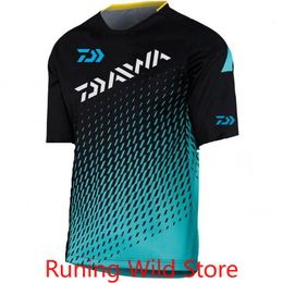 Outdoor T-Shirts Summer Dawa Fishing Shirt Men Outdoor Sports Breathable Camouflage Fishing Shirt Hiking Camping Fishing Clothing 230718