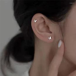 Stud Earrings S925 Silver Needle Butterfly For Women's Small And Exquisite Ear Piercing Korean