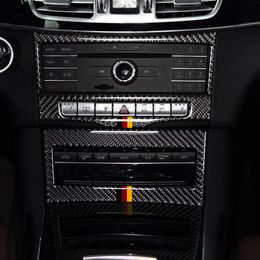 Car Central Control Air Conditioning CD Panel Decoration Cover Trim Carbon Fibre For Mercedes Benz E Class W212 2014-15267J