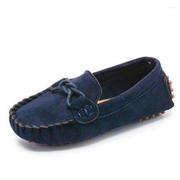 Athletic Shoes Kids Flat Boys Loafers Girls Moccasins Solid Colour Soft Bottom Children Casual Leathe Breathable Baby Spring Eu21-35