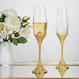 Wine Glasses Vintage Hollowed Out High-grade Champagne Glass Household Stemware Crystal Set Luxury