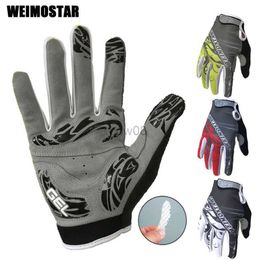 Cycling Gloves Weimostar Cycling Gloves Shockproof Gel padded Bike Glove Men Bicyc Full Finger Gloves Women MTB Racing Gloves Brand White HKD230720