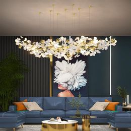 Modern Branches Chandeliers Lamp Light With Porcelain Leaves Interior Home Decor Luxury Chandelier Lighting Suspension hanging251w