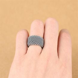 925 sterling silver 10mm Wide Weave ring men women Jewellery accessories whole226j