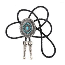 Bow Ties Ethnic Wind Sunflower Turquoise Bolo Tie