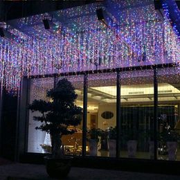 4M 96LED Icicle Lights Curtain Fairy Light String LED Decoration Lamp Room Store Christmas Outdoor Holiday Decoration