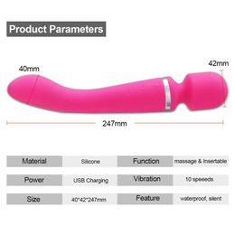 Dildos toy20 Speeds Powerful AV Vibrator Magic Wand for Women Adult Couples Body Massager Clitoris Stimulator Product Shop Q0508206L