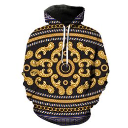 Women s Hoodies Sweatshirts Luxury Golden Pattern Men s Teens Fashion 3D Print Cool Spring With Hood Jackets Pullover Tops 230720