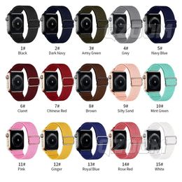 New Elastic Nylon Watch Bands Solo Loop Strap For Apple 49mm 44mm 40mm 45mm 41mm 42mm 38mm Adjustable Bracelet iWatch Series Ultra 8 7 6 SE 5 Watchband