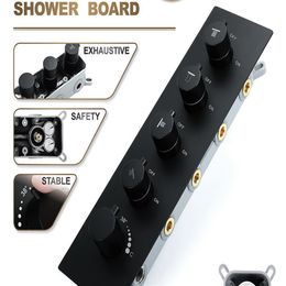 Shower Set Thermostat Diverter Mixer Valve Embeded Box Brass Black Finish Square Round Handle 4 Way Water Flow Shower kit Controll3224