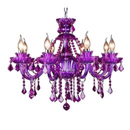 european style purple crystal chandelier european doublelayer large crystal lamp bar kt creative personality crystal chandelier268E