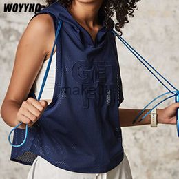 Women's Tracksuits WANAYOU Mesh Sleeveless Yoga ShirtsQuick Drying Tank Top Fitness Female SportswearBreathable Outdoor Sports Running Gym Shirts J230720