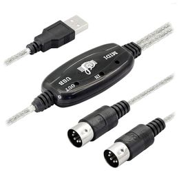 Cable Adapter USB Type A Male To Din 5 Pin In-Out Interface With LED Indicator For Music Keyboard